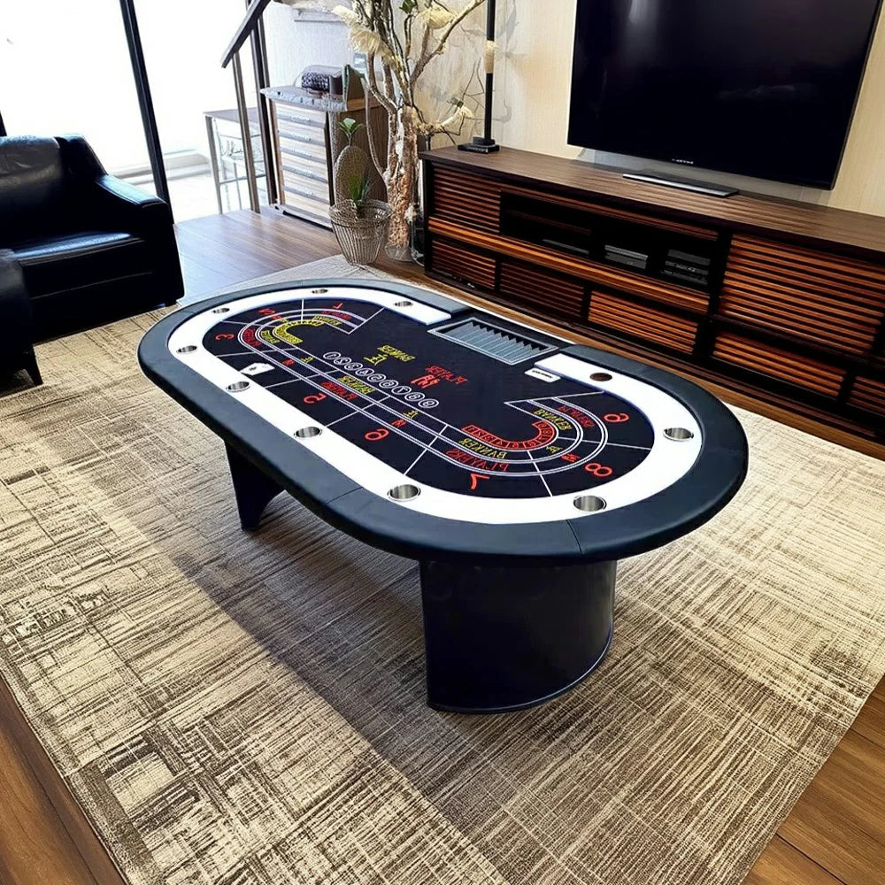 VERSA 244cm Length Roulette Table W/ Wheel Home Game Rooms Private Events - Black&White