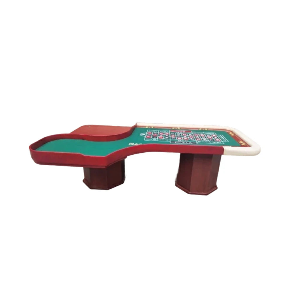 VERSA 240cm Length  Roulette Table W/ a 20-inch Roulette Wheel Home Game Rooms Private Events - Red&White