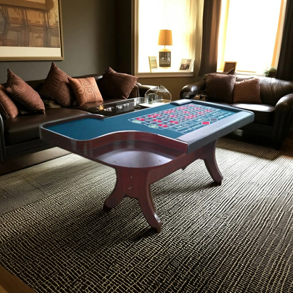 VERSA 240cm Length Roulette Table Home Game Rooms Private Events - Blue