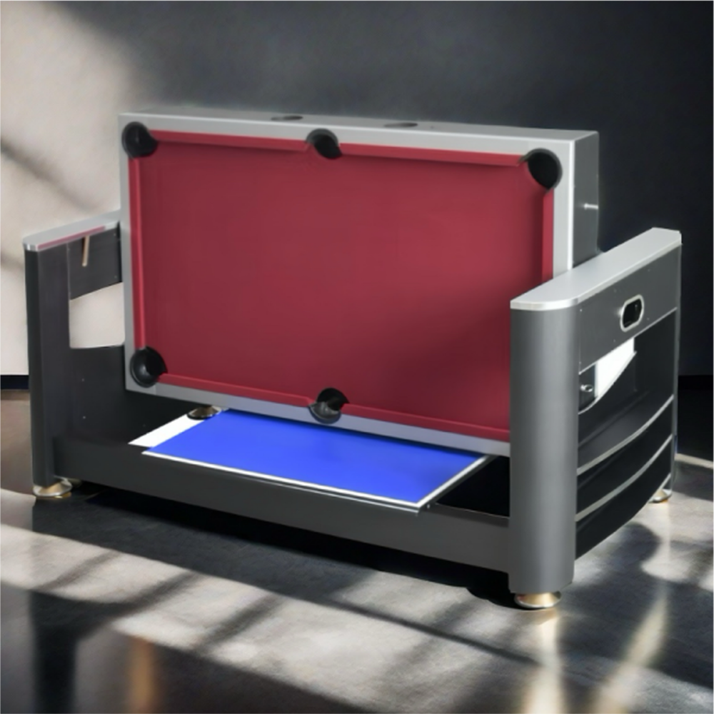 VERSA 6FT MDF 3-IN-1 Pool Table/Table Tennis Table/Air Hockey Black Frame