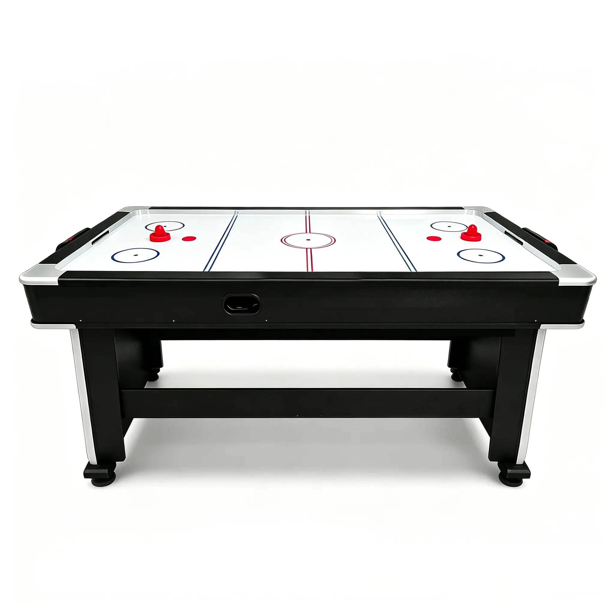 VERSA 7FT 4-In-1 Convertible Air Hockey/ Pool Billiards/ Dining Table / Table Tennis Table Blue/ Black Felt For Billiard Gaming Room Free Accessory