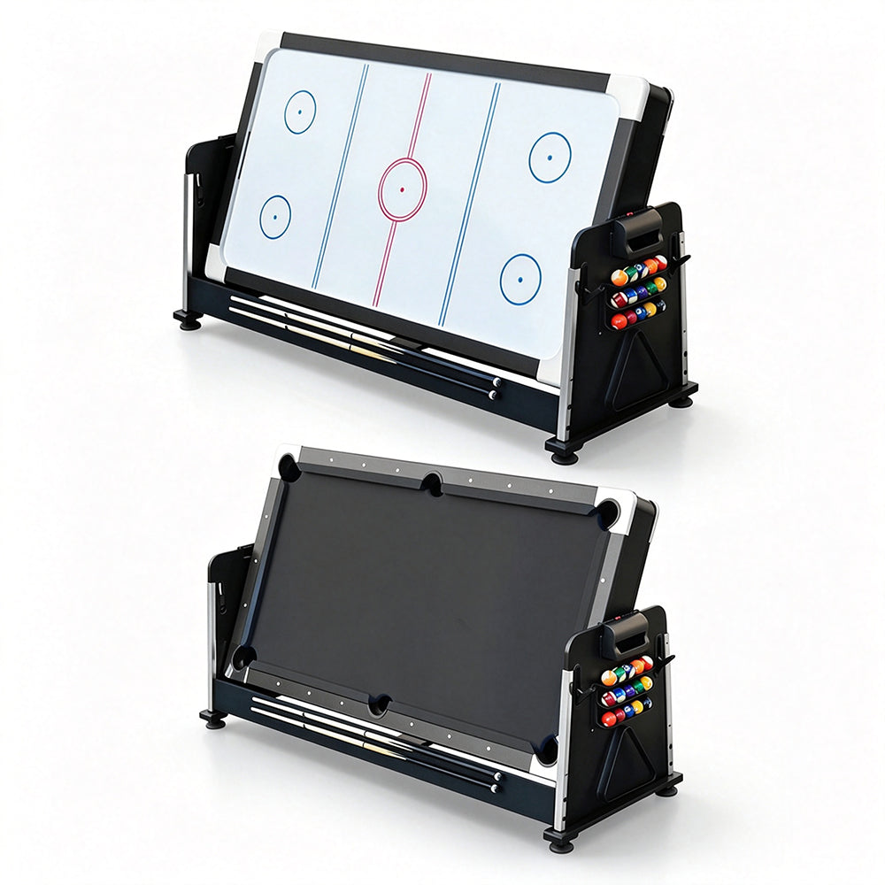 VERSA 7FT 4-In-1 Convertible Air Hockey/ Pool Billiards/ Dining Table / Table Tennis Table Blue/ Black Felt For Billiard Gaming Room Free Accessory (Copy)