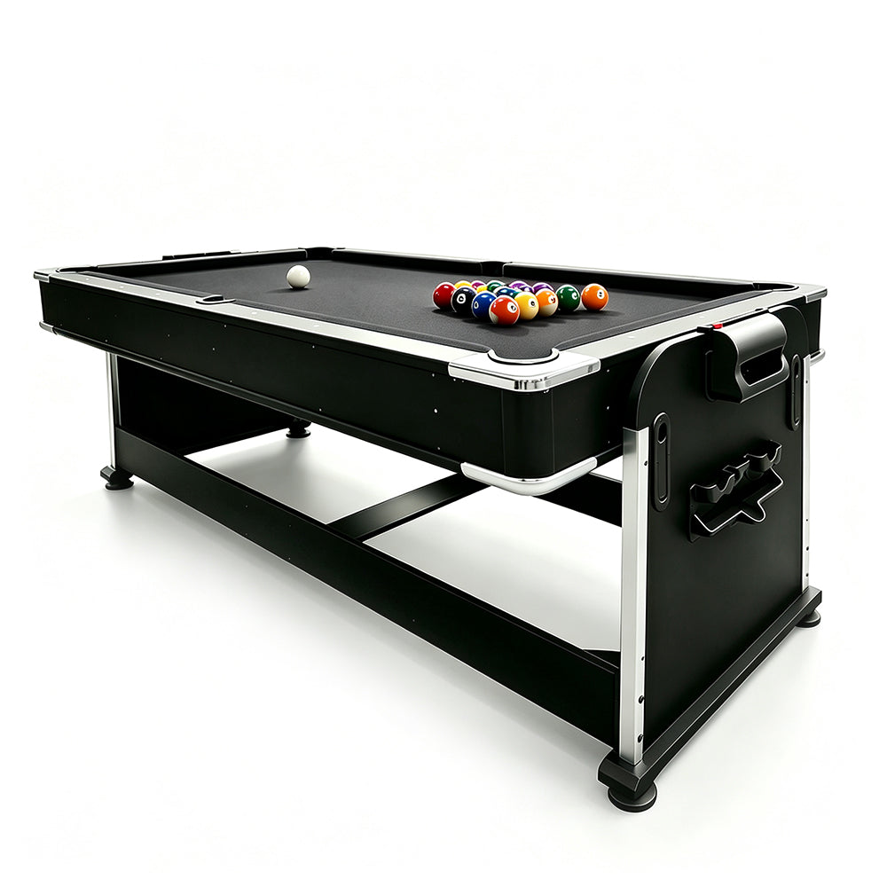 VERSA 7FT 4-In-1 Convertible Air Hockey/ Pool Billiards/ Dining Table / Table Tennis Table Blue/ Black Felt For Billiard Gaming Room Free Accessory (Copy)