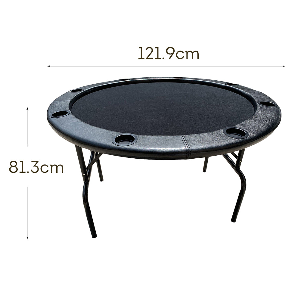 VERSA PK002 4FT MDF Foldable Round Poker Table 8 Players Gaming Game Room