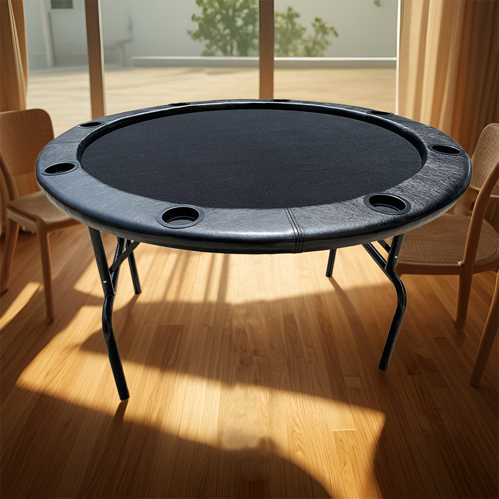 VERSA PK002 4FT MDF Foldable Round Poker Table 8 Players Gaming Game Room