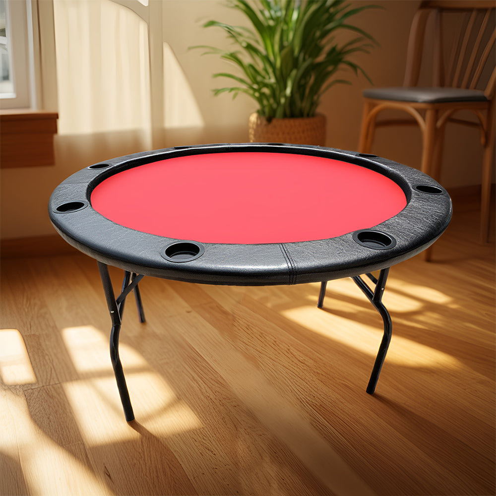 VERSA PK002 4FT MDF Foldable Round Poker Table 8 Players Gaming Game Room
