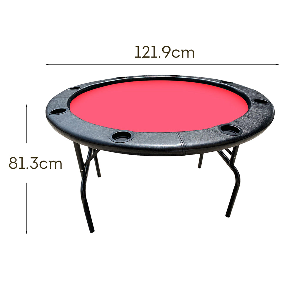 VERSA PK002 4FT MDF Foldable Round Poker Table 8 Players Gaming Game Room