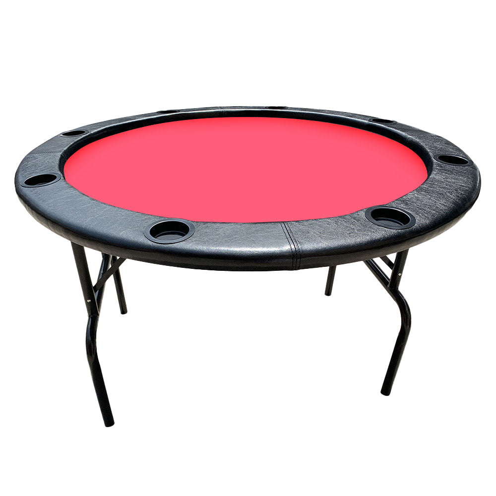 VERSA PK002 4FT MDF Foldable Round Poker Table 8 Players Gaming Game Room