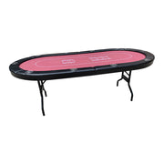 VERSA PK017 7 MDF Foldable Poker Table 10 Players Game Room - Red