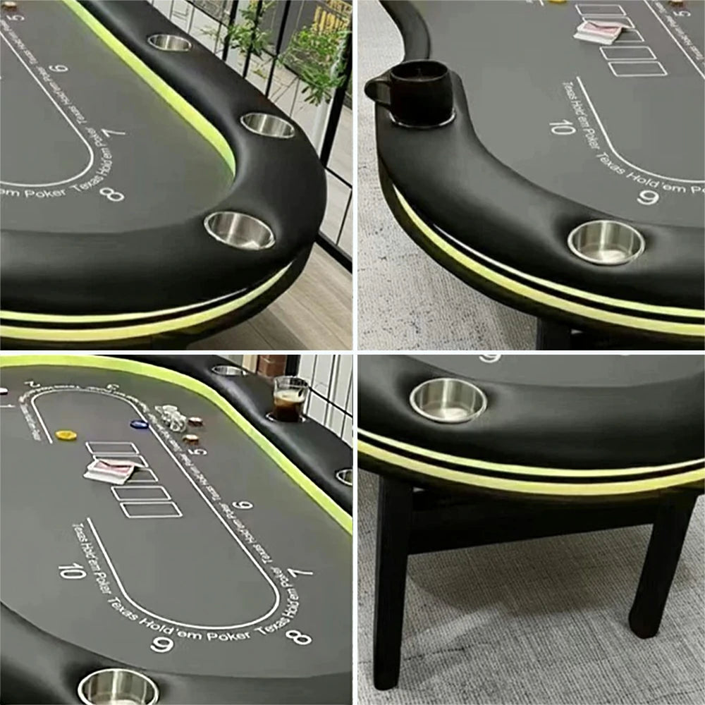 VERSA Foldable Poker Table with LED Lights – 213/240/260cm – Luxury Tournament-Style, Multi-Player Design - Yello&Black