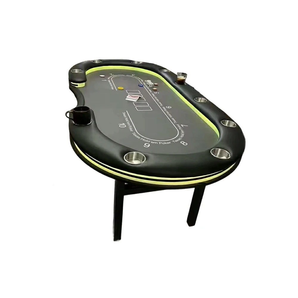 VERSA Foldable Poker Table with LED Lights – 213/240/260cm – Luxury Tournament-Style, Multi-Player Design - Yello&Black