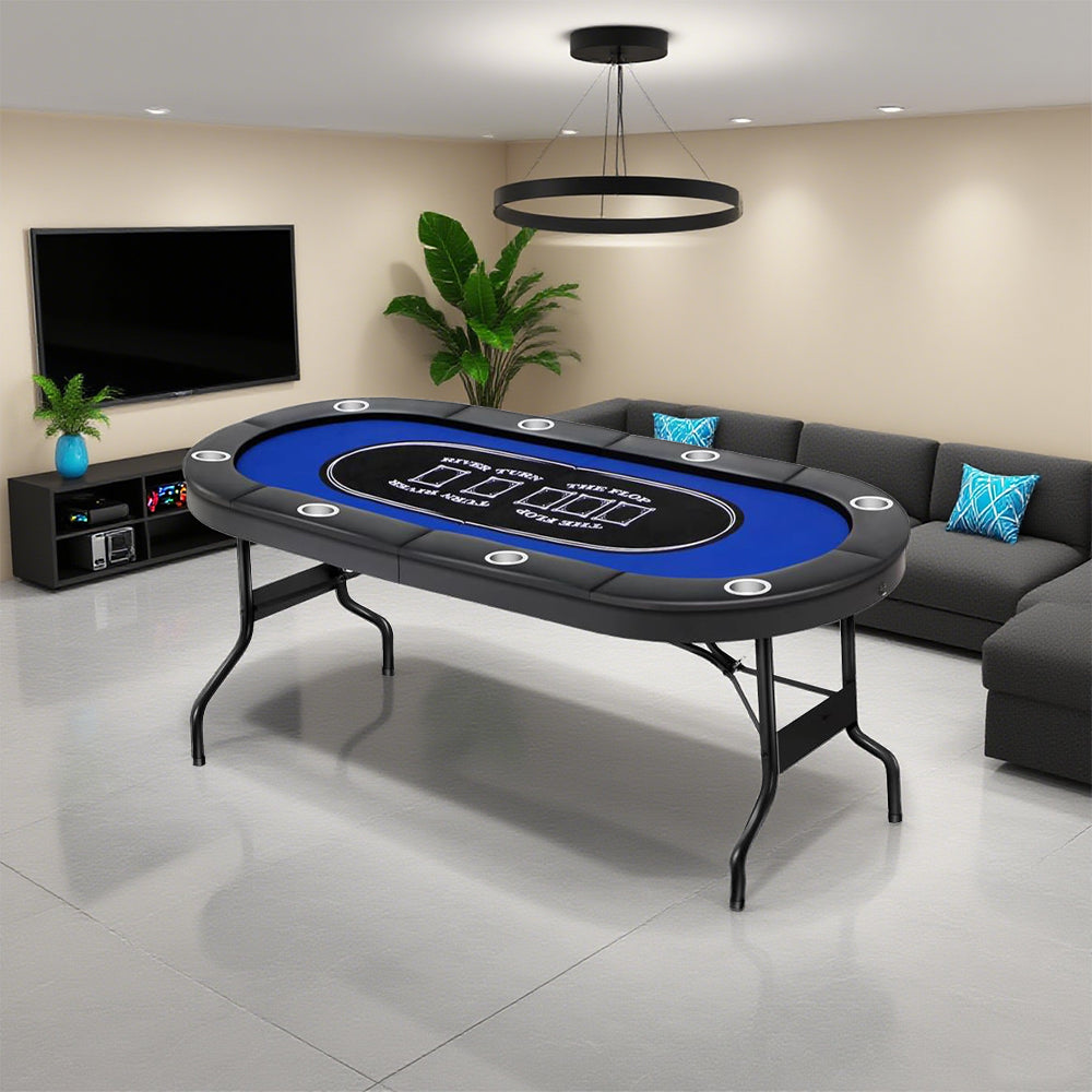VERSA 6FT MDF Foldable Poker Table 8 Players Gaming Game Room