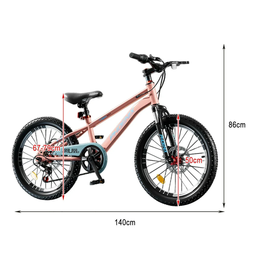 VOLTUS 18/20/22 Kids' Bike - Gear & Single-Speed Options, Spoke Wheels - Pink