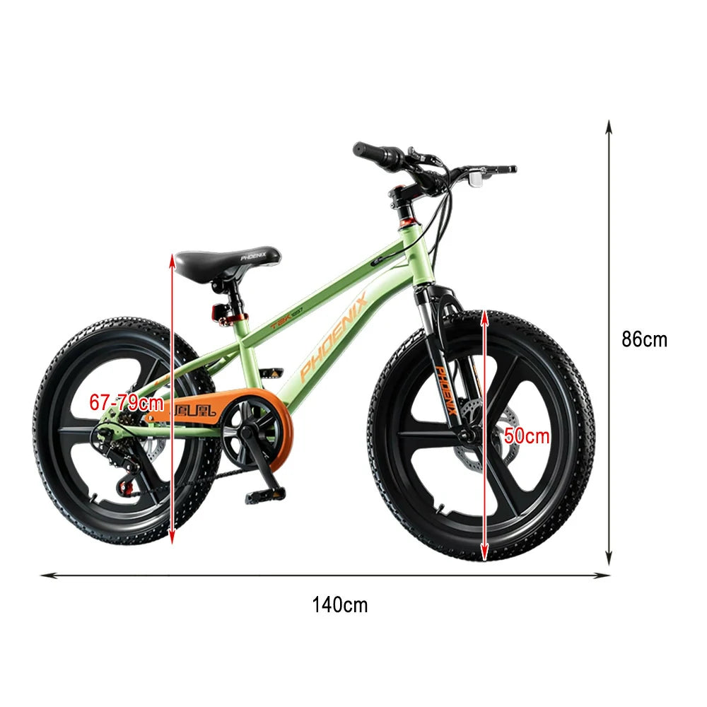 VOLTUS 18/20/22 Kids' Bike - Gear & Single-Speed Options, Integrated Wheels - Green