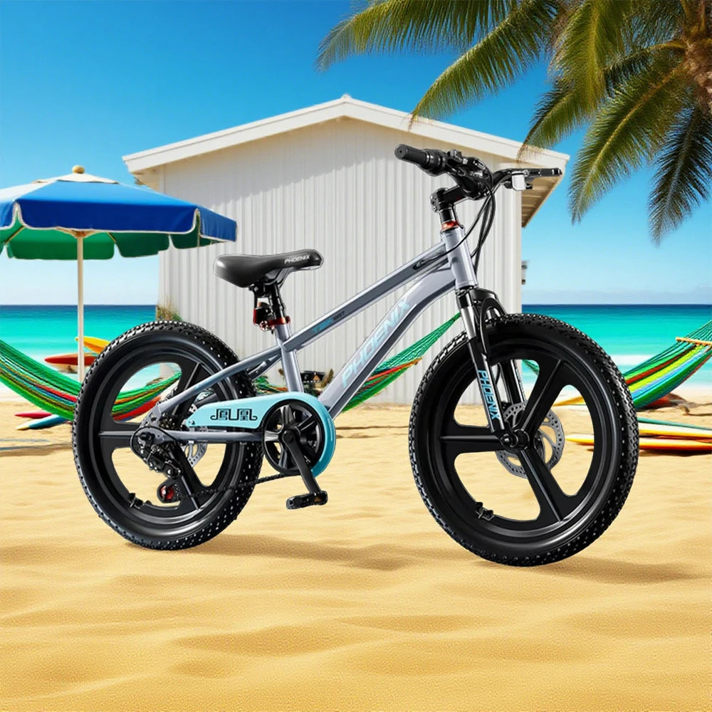 VOLTUS 18/20/22 Kids' Bike - Gear & Single-Speed Options, Integrated Wheels - Grey