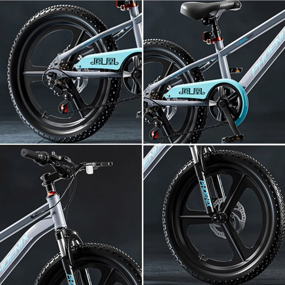 VOLTUS 18/20/22 Kids' Bike - Gear & Single-Speed Options, Integrated Wheels - Grey