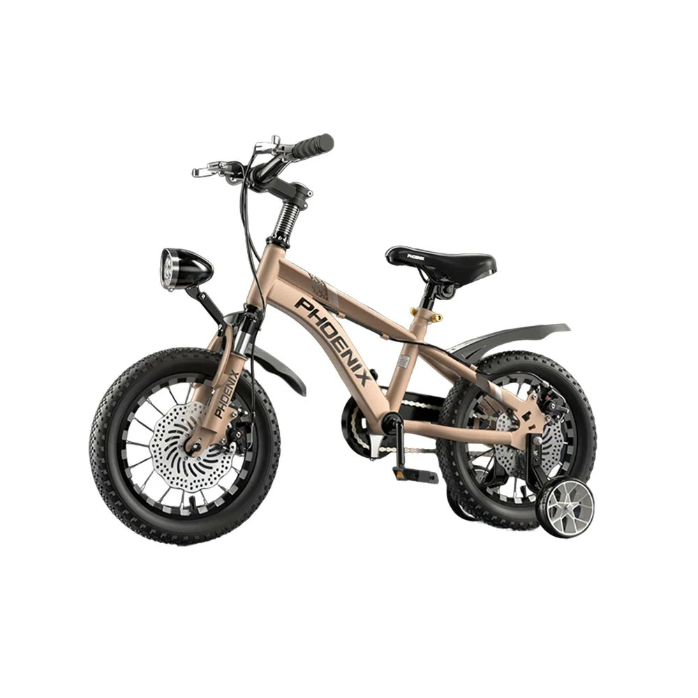 VOLTUS 14/18/22 Inch Children's Bicycle Foot Support & Training Wheels CNC Double-Layer Knife Ring - Golden