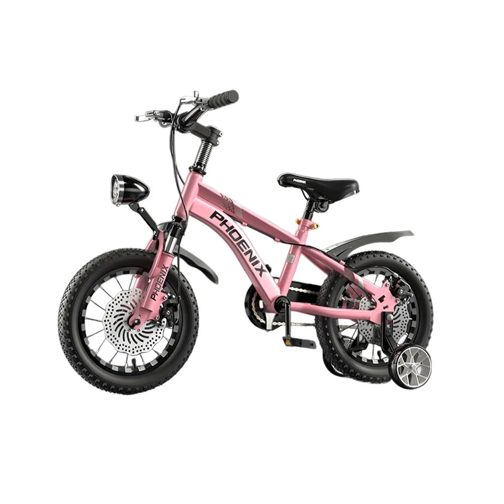 VOLTUS 14/18/22 Inch Children's Bicycle Foot Support & Training Wheels CNC Double-Layer Knife Ring - Pink