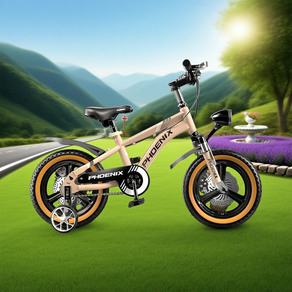 VOLTUS 14/18/22 Inch Children's Bicycle Foot Support & Training Wheels Upgraded Magnesium Alloy Integrated Wheel - Golden