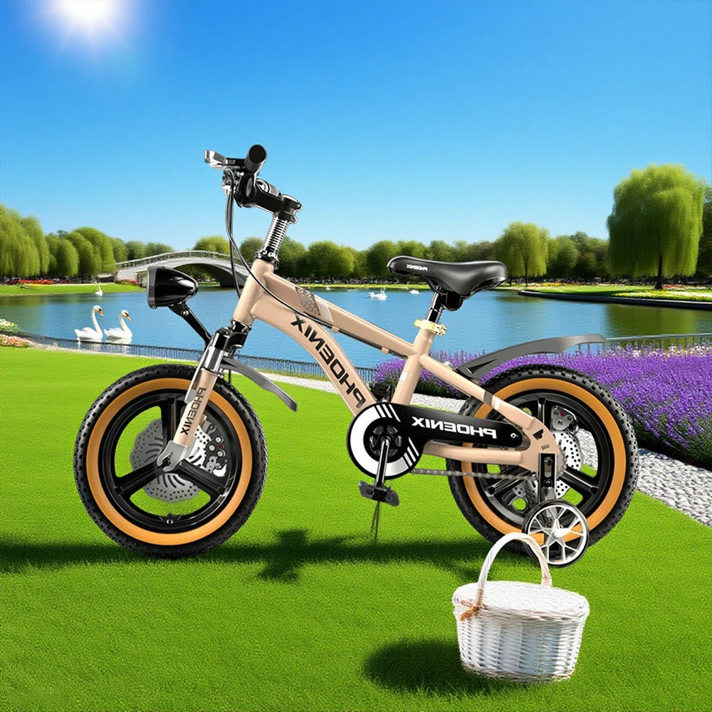 VOLTUS 14/18/22 Inch Children's Bicycle Foot Support & Training Wheels Upgraded Magnesium Alloy Integrated Wheel - Golden