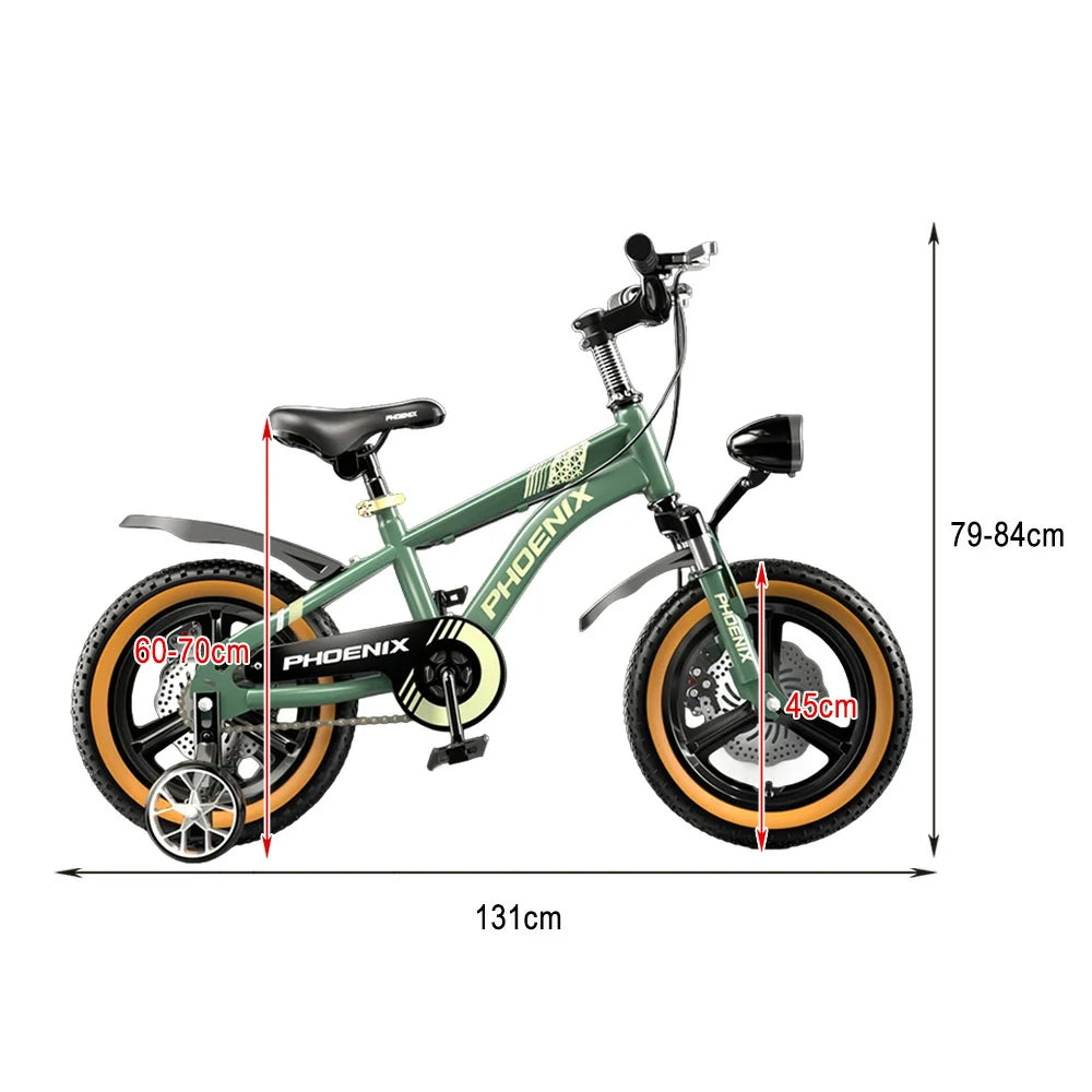 VOLTUS 14/18/22 Inch Children's Bicycle Foot Support & Training Wheels Upgraded Magnesium Alloy Integrated Wheel - Green