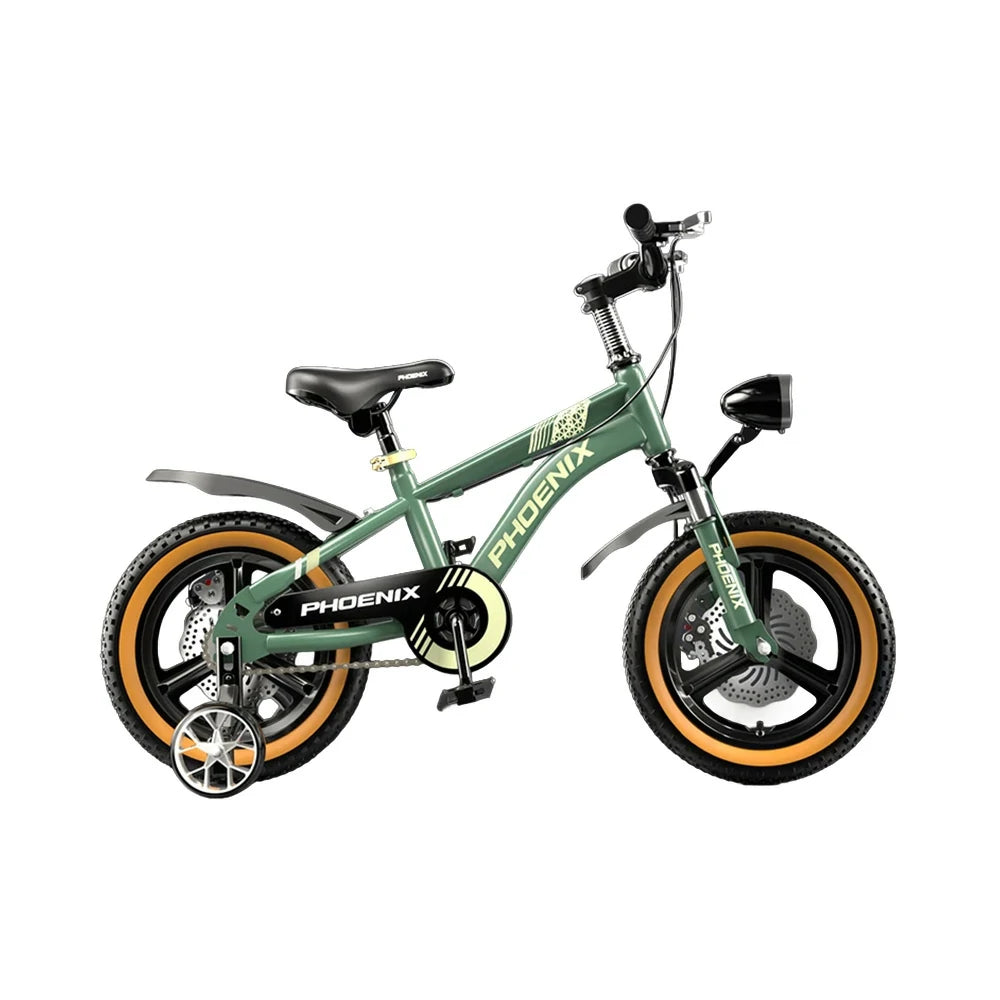 VOLTUS 14/18/22 Inch Children's Bicycle Foot Support & Training Wheels Upgraded Magnesium Alloy Integrated Wheel - Green