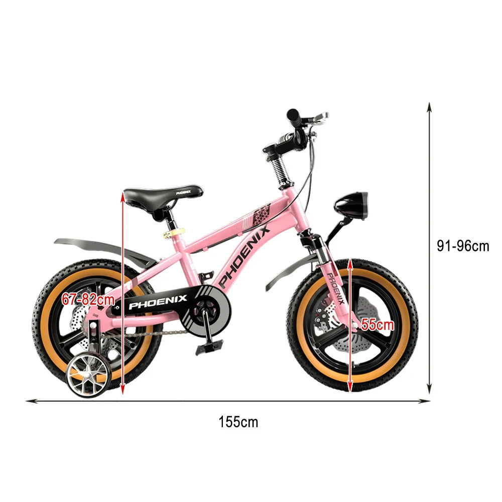 VOLTUS 14/18/22 Inch Children's Bicycle Foot Support & Training Wheels Upgraded Magnesium Alloy Integrated Wheel - Pink