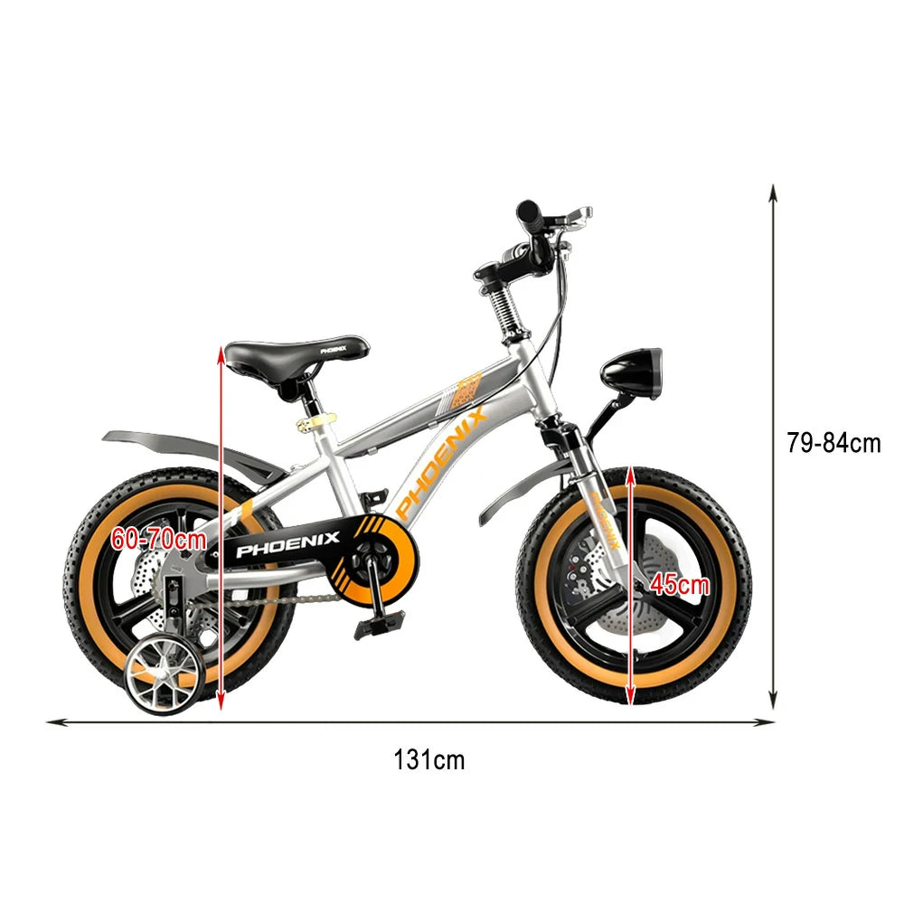 VOLTUS 14/18/22 Inch Children's Bicycle Foot Support & Training Wheels Upgraded Magnesium Alloy Integrated Wheel - Silvery