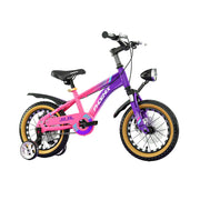 VOLTUS 14/18/22 Inch Children's Bicycle Foot Support & Training Wheels Magnesium Alloy Integrated Wheel CNC Double-Layer Knife Ring - Pink&Purple