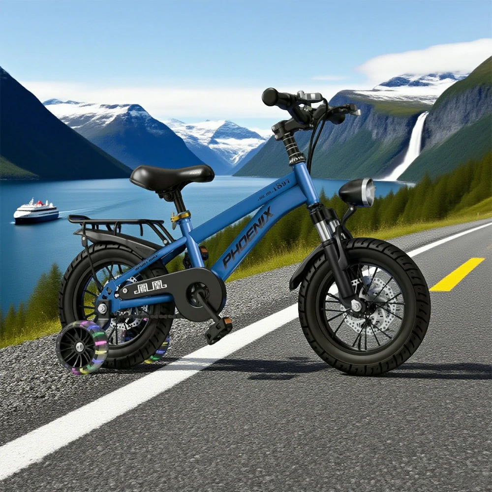 VOLTUS 18/20/22 Kids' Bike with Rear Seat – Integrated or Spoke Wheels - Blue