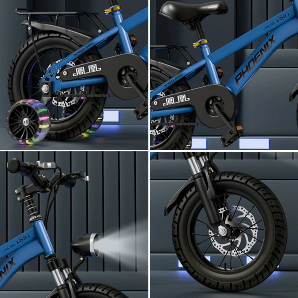 VOLTUS 18/20/22 Kids' Bike with Rear Seat – Integrated or Spoke Wheels - Blue