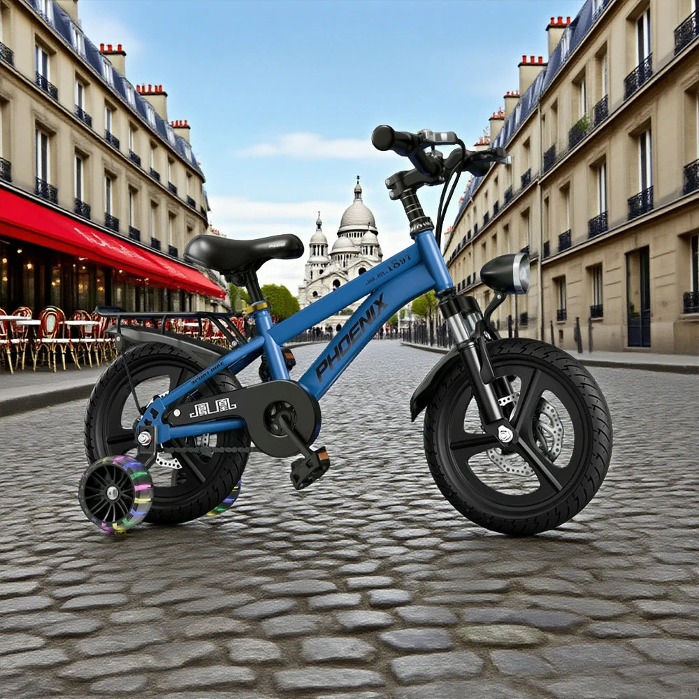 VOLTUS 18/20/22 Kids' Bike with Rear Seat – Integrated or Spoke Wheels - Blue