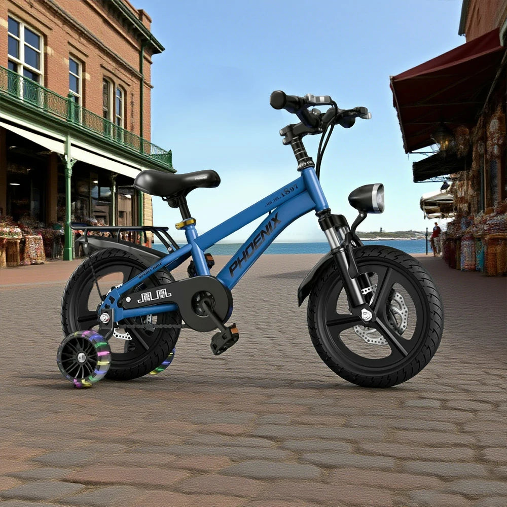 VOLTUS 18/20/22 Kids' Bike with Rear Seat – Integrated or Spoke Wheels - Blue