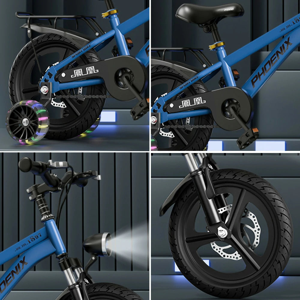 VOLTUS 18/20/22 Kids' Bike with Rear Seat – Integrated or Spoke Wheels - Blue