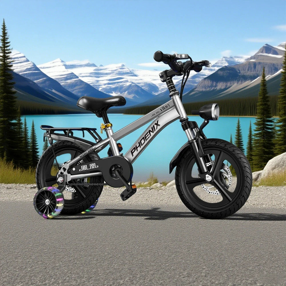 VOLTUS 18/20/22 Kids' Bike with Rear Seat – Integrated or Spoke Wheels - Silvery