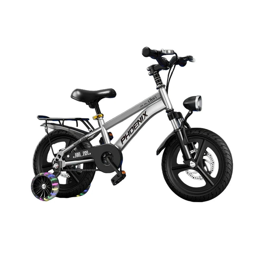 VOLTUS 18/20/22 Kids' Bike with Rear Seat – Integrated or Spoke Wheels - Silvery