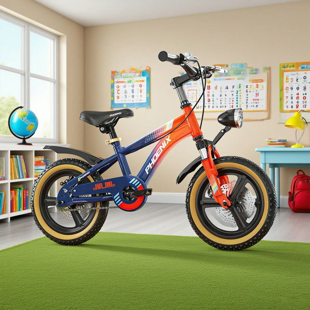 VOLTUS 14/18/22 Inch Children's Bicycle Foot Support & Training Wheels Magnesium Alloy Integrated Wheel - Blue&Orange