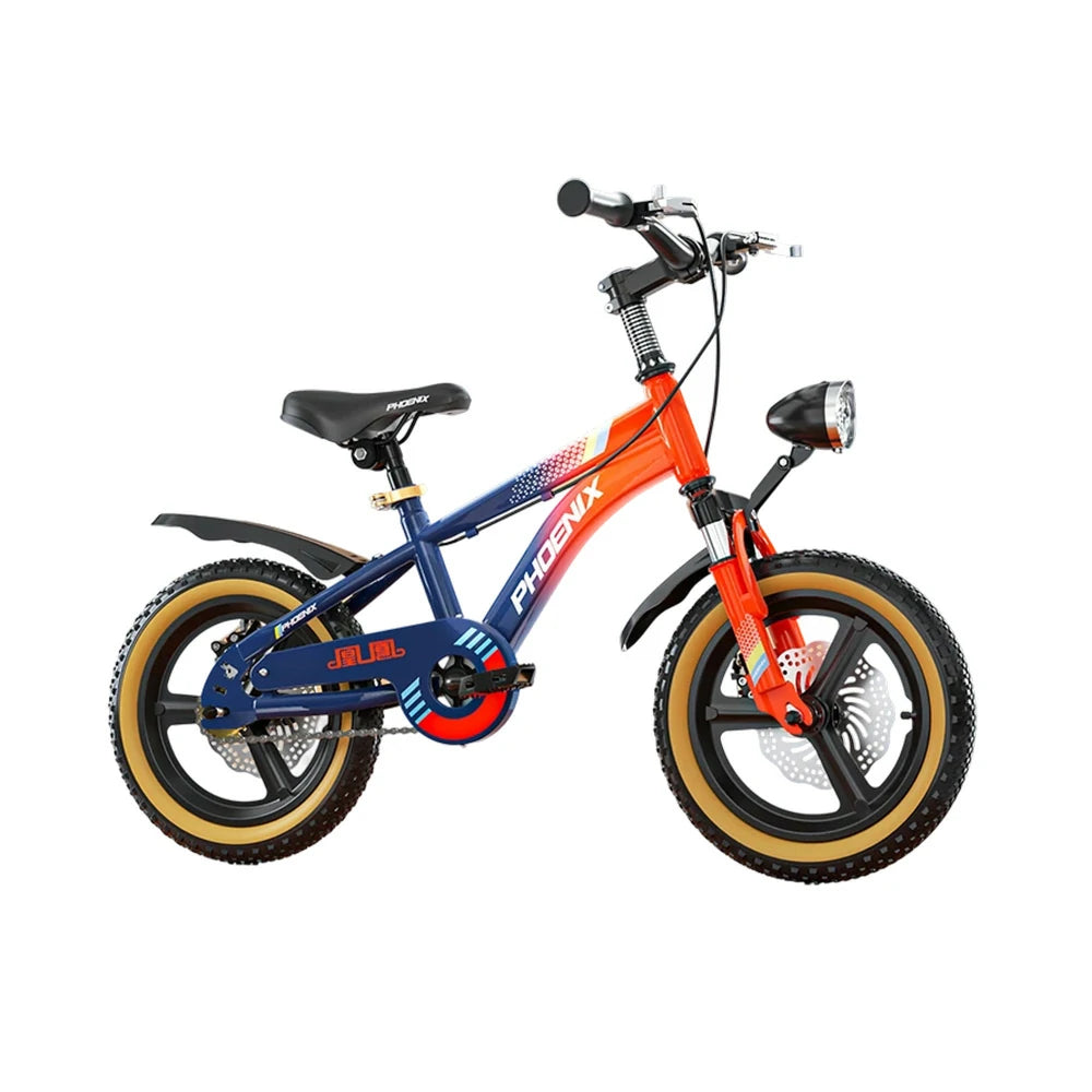 VOLTUS 14/18/22 Inch Children's Bicycle Foot Support & Training Wheels Magnesium Alloy Integrated Wheel - Blue&Orange