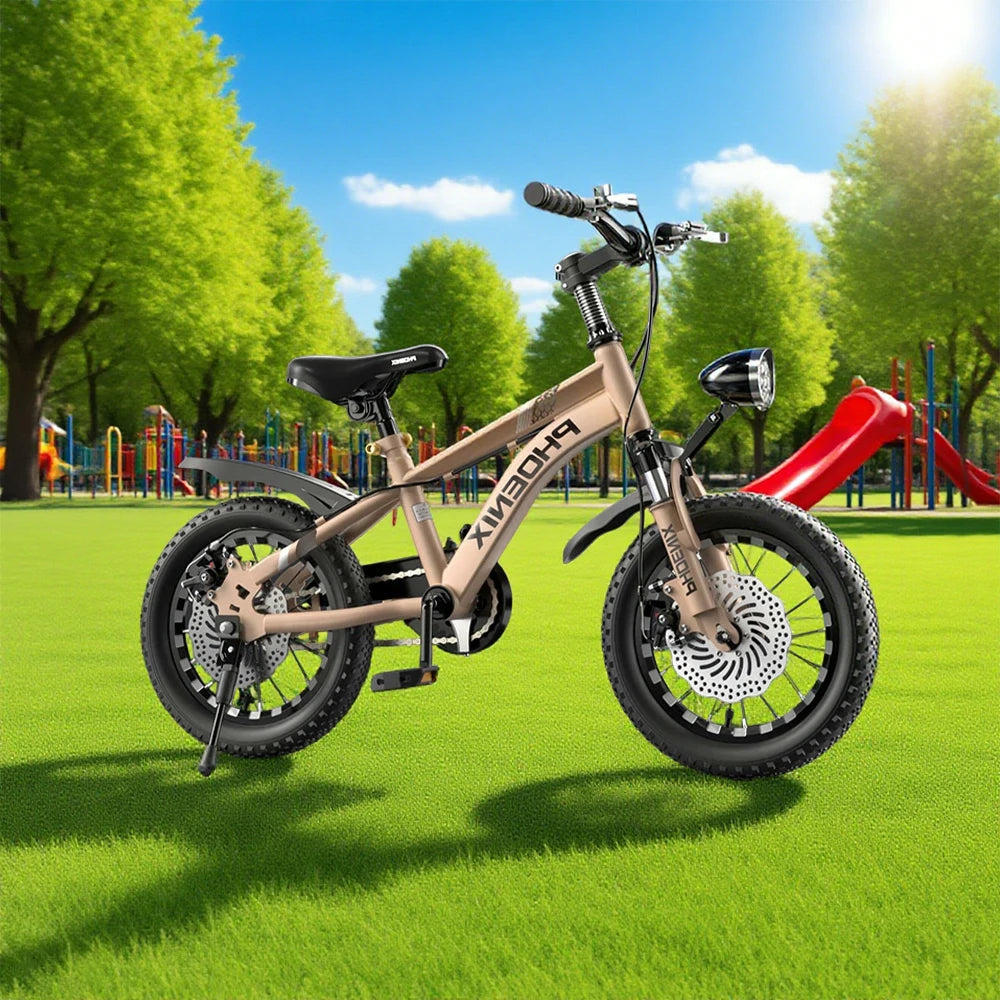 VOLTUS 14/18/22 Inch Children's Bicycle Foot Support & Training Wheels CNC Double-Layer Knife Ring - Golden