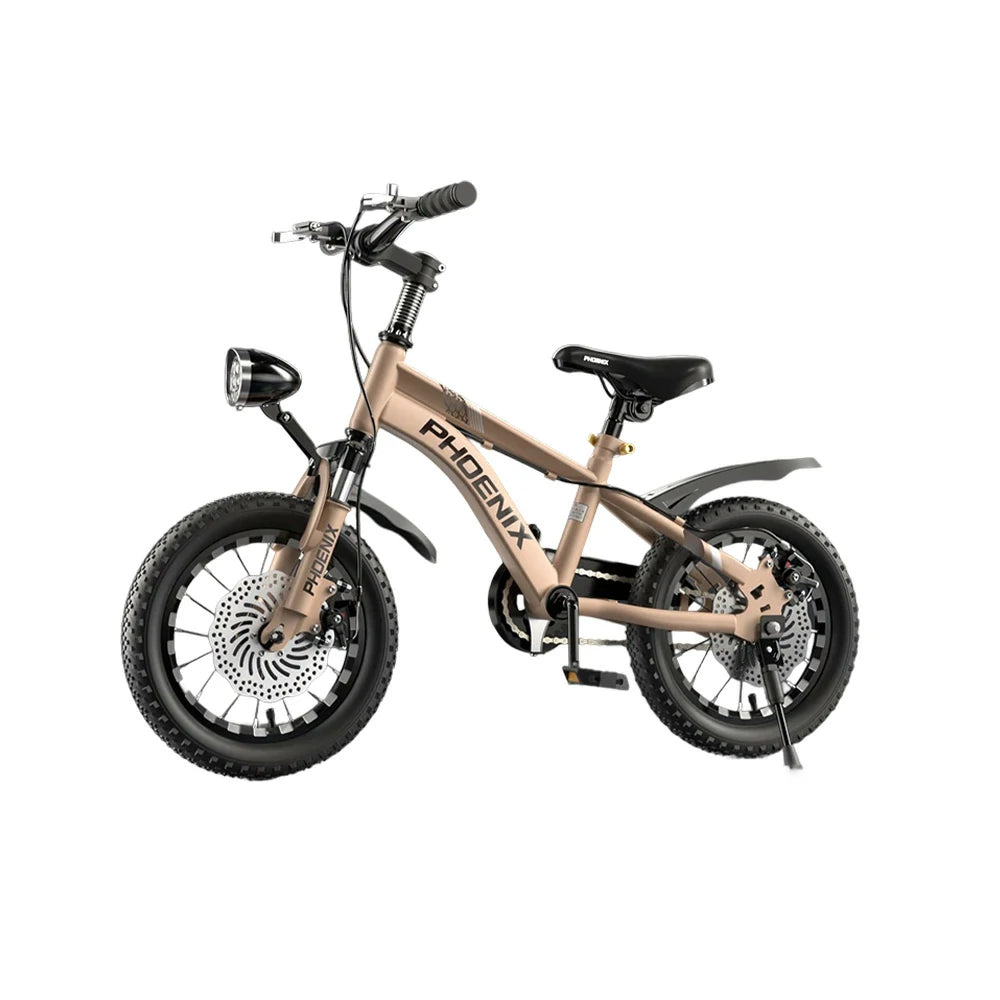 VOLTUS 14/18/22 Inch Children's Bicycle Foot Support & Training Wheels CNC Double-Layer Knife Ring - Golden