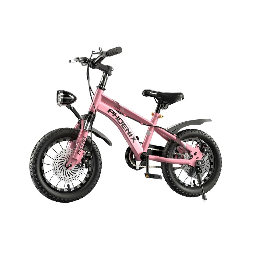 VOLTUS 14/18/22 Inch Children's Bicycle Foot Support & Training Wheels CNC Double-Layer Knife Ring - Pink