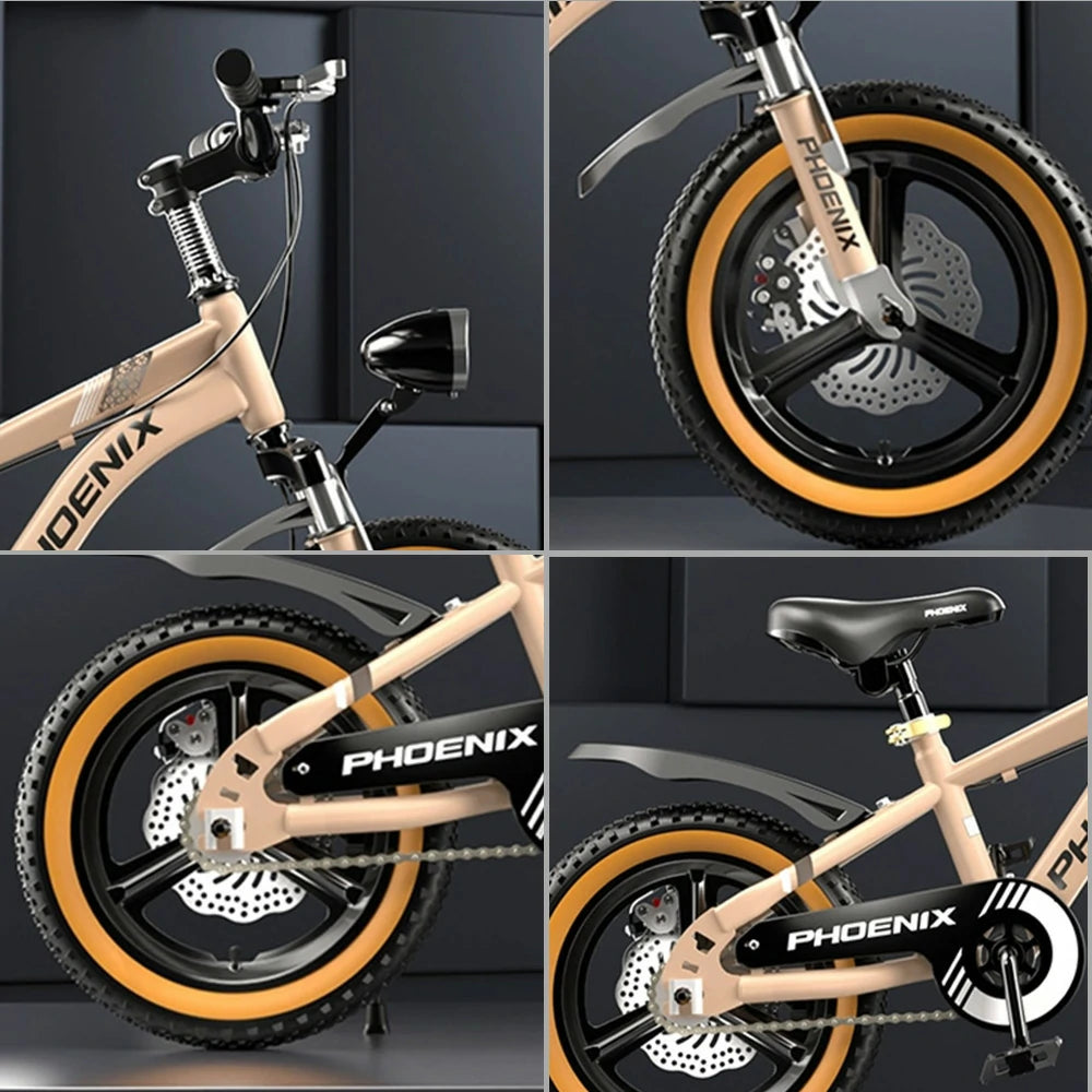 VOLTUS 14/18/22 Inch Children's Bicycle Foot Support & Training Wheels Upgraded Magnesium Alloy Integrated Wheel - Golden