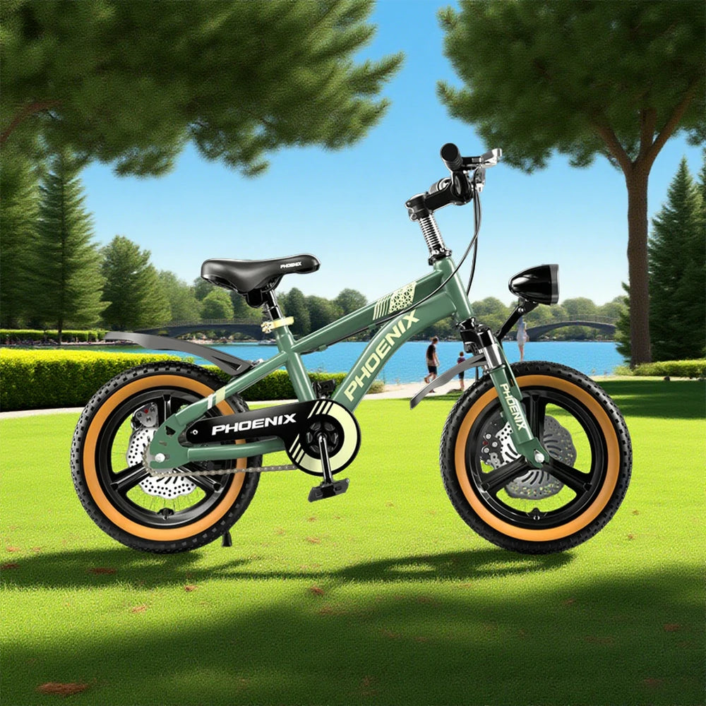 VOLTUS 14/18/22 Inch Children's Bicycle Foot Support & Training Wheels Upgraded Magnesium Alloy Integrated Wheel - Green