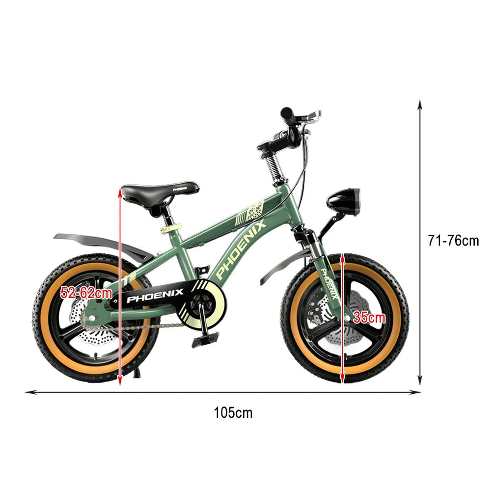 VOLTUS 14/18/22 Inch Children's Bicycle Foot Support & Training Wheels Upgraded Magnesium Alloy Integrated Wheel - Green