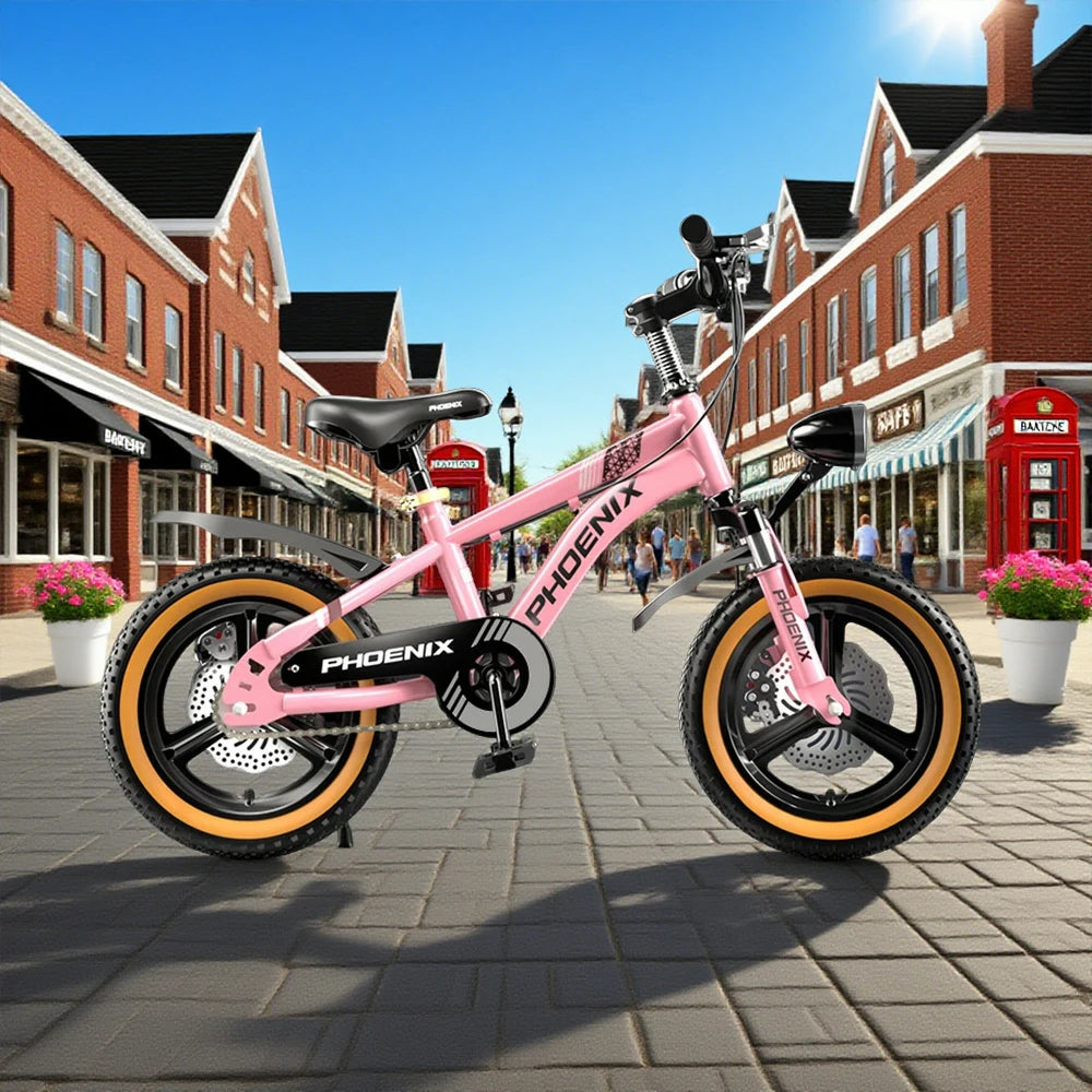 VOLTUS 14/18/22 Inch Children's Bicycle Foot Support & Training Wheels Upgraded Magnesium Alloy Integrated Wheel - Pink