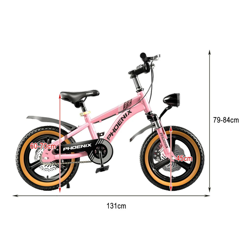 VOLTUS 14/18/22 Inch Children's Bicycle Foot Support & Training Wheels Upgraded Magnesium Alloy Integrated Wheel - Pink