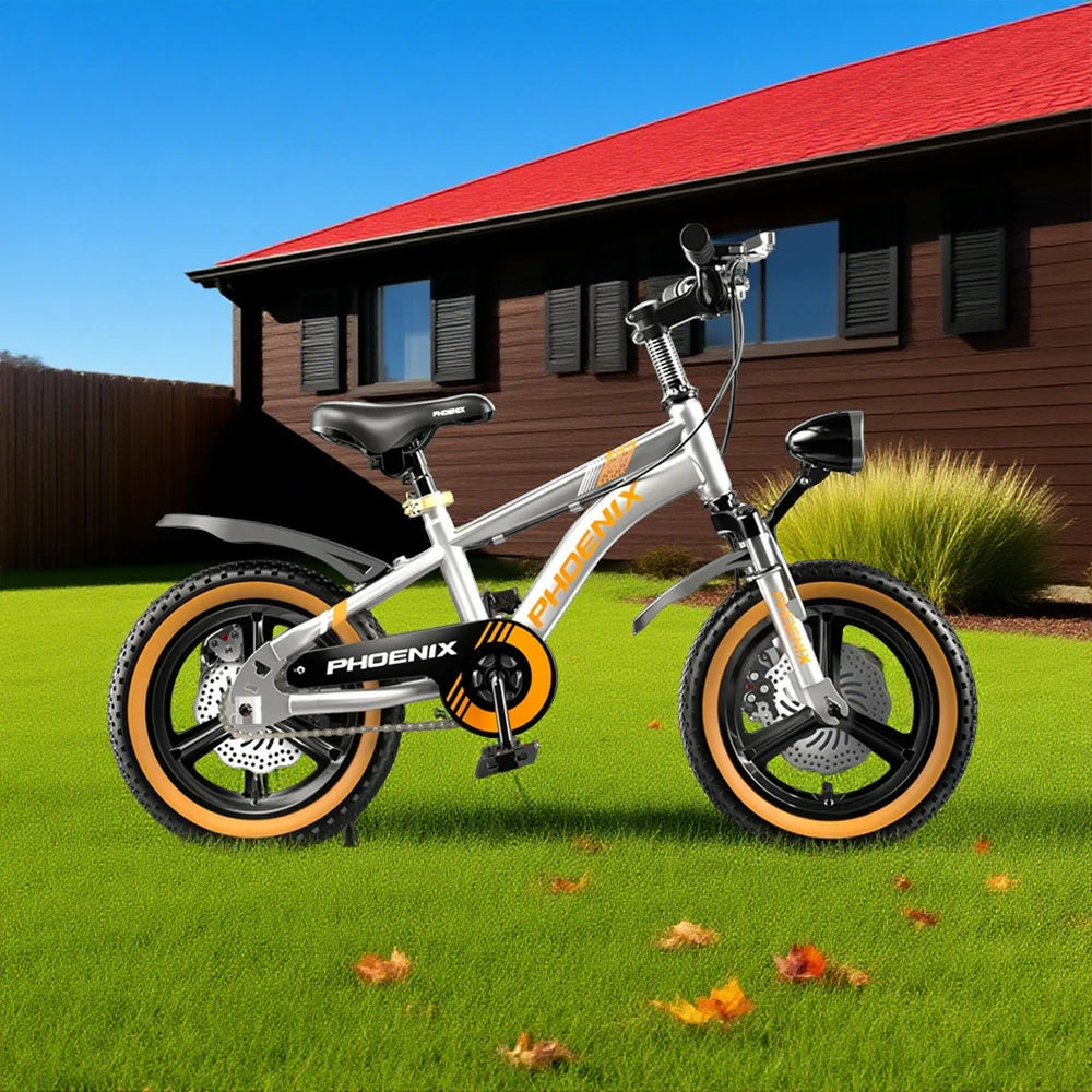 VOLTUS 14/18/22 Inch Children's Bicycle Foot Support & Training Wheels Upgraded Magnesium Alloy Integrated Wheel - Silvery