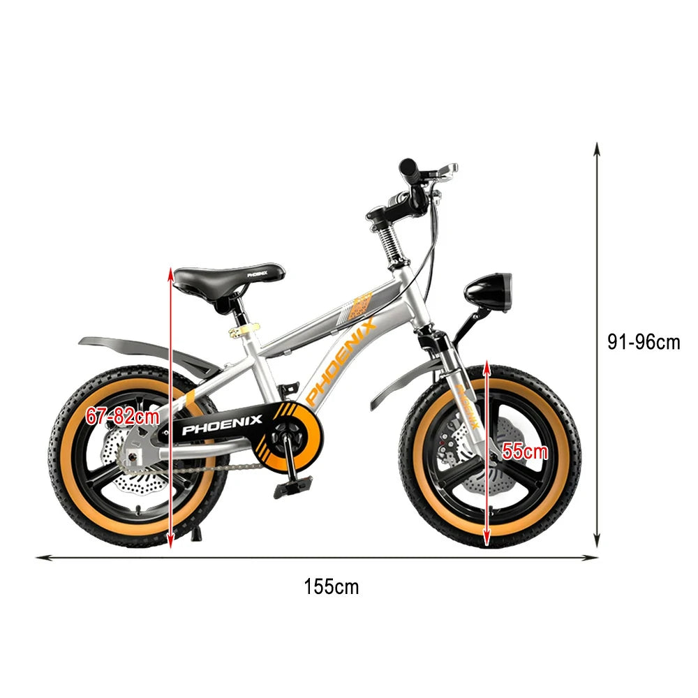 VOLTUS 14/18/22 Inch Children's Bicycle Foot Support & Training Wheels Upgraded Magnesium Alloy Integrated Wheel - Silvery