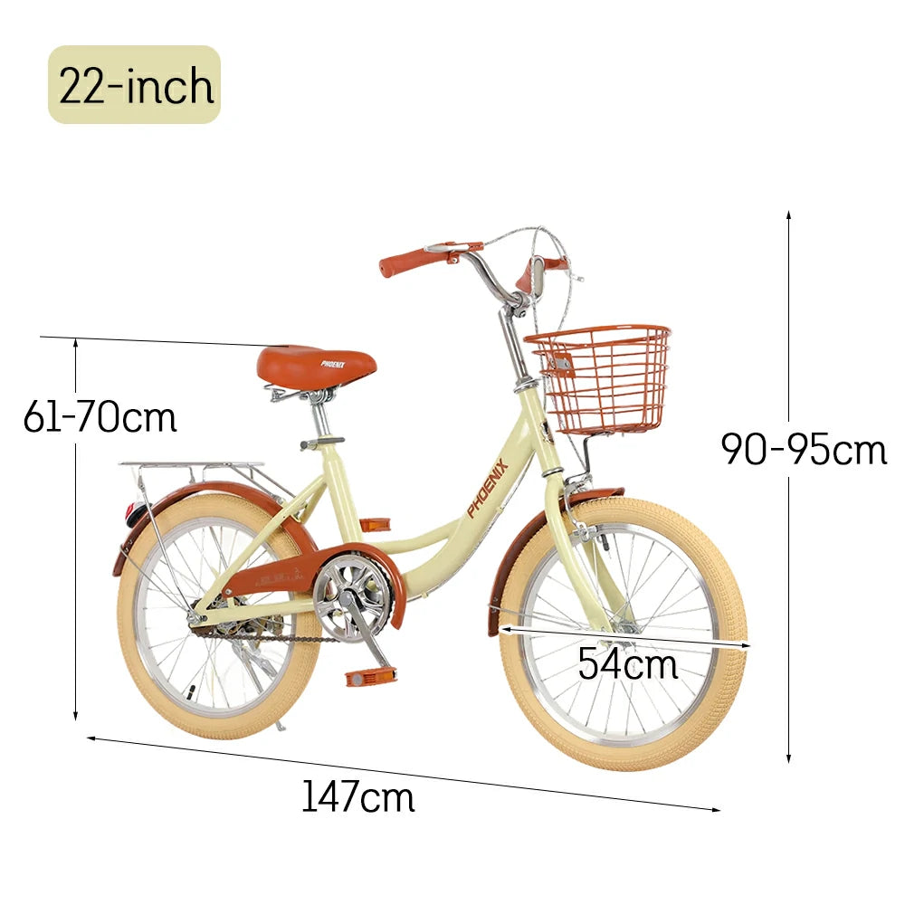 VOLTUS 16/20/22 Kids' Princess Bike - Standard & Training Wheel Options, Comfortable Seat, Safety Design - Yellow
