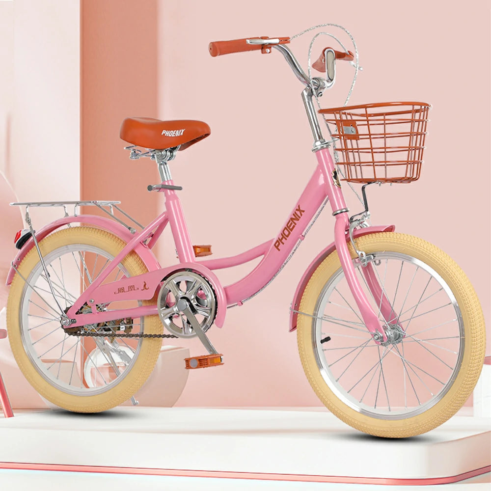 VOLTUS 16/20/22 Kids' Princess Bike - Standard & Training Wheel Options, Comfortable Seat, Safety Design - Pink